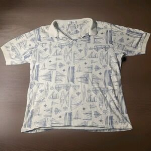 Vtg Munsingwear Polo Shirt‎  Mens XL Sailboat Nautical USA Made 90s